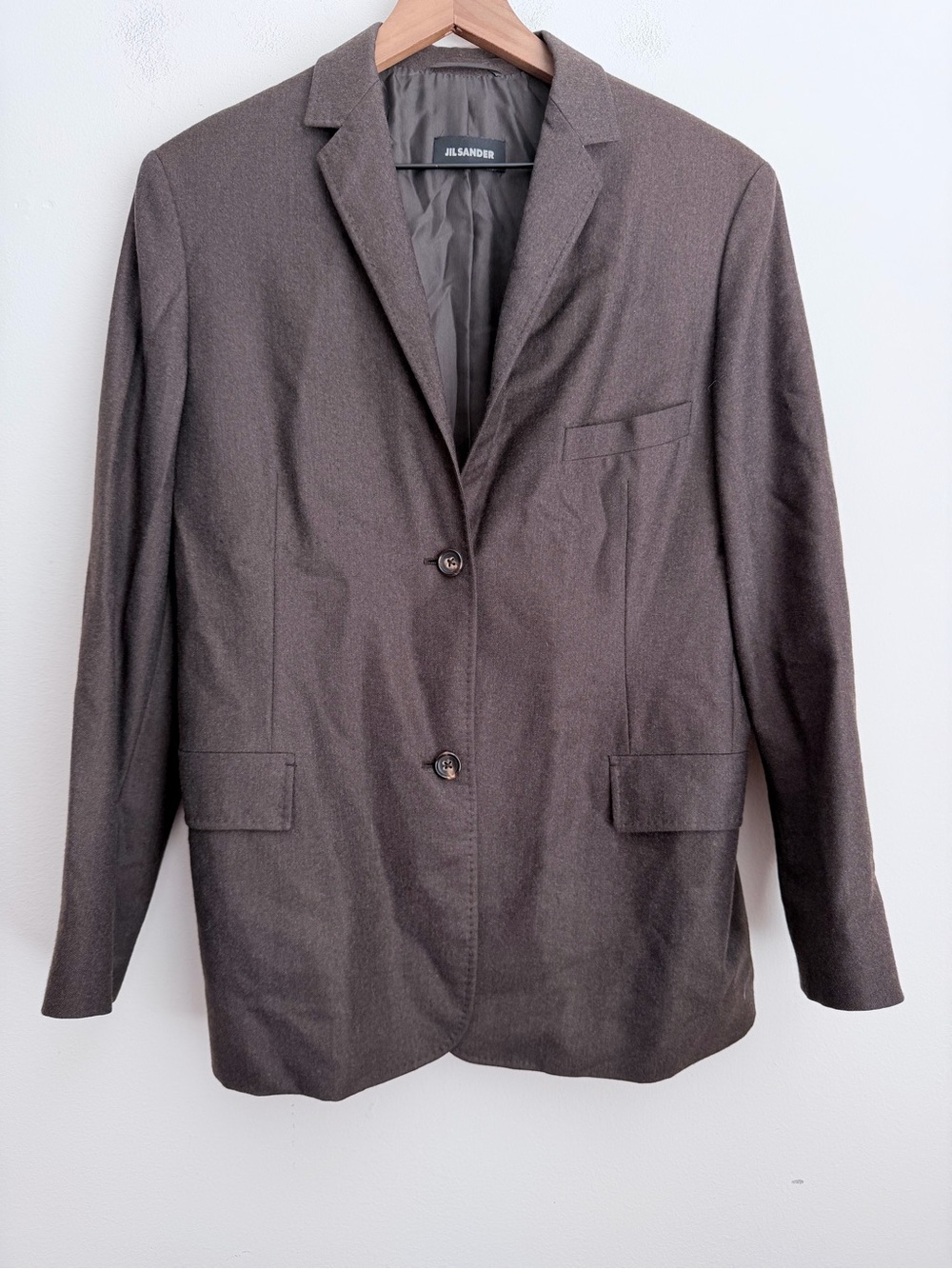 Jil Sander cashmere silk blazer brown 40